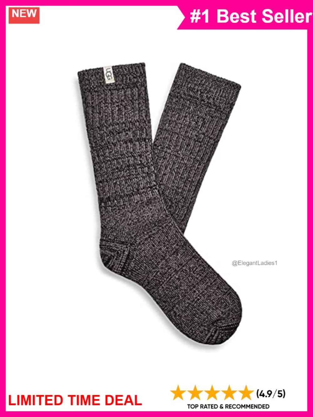 Rib Knit Slouchy Crew Socks Polyester Elastane Casual